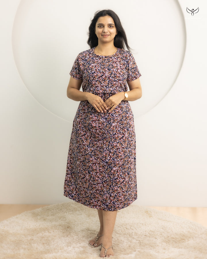Alyra Thick Soft Cotton Calf Length Maternity Loungewear