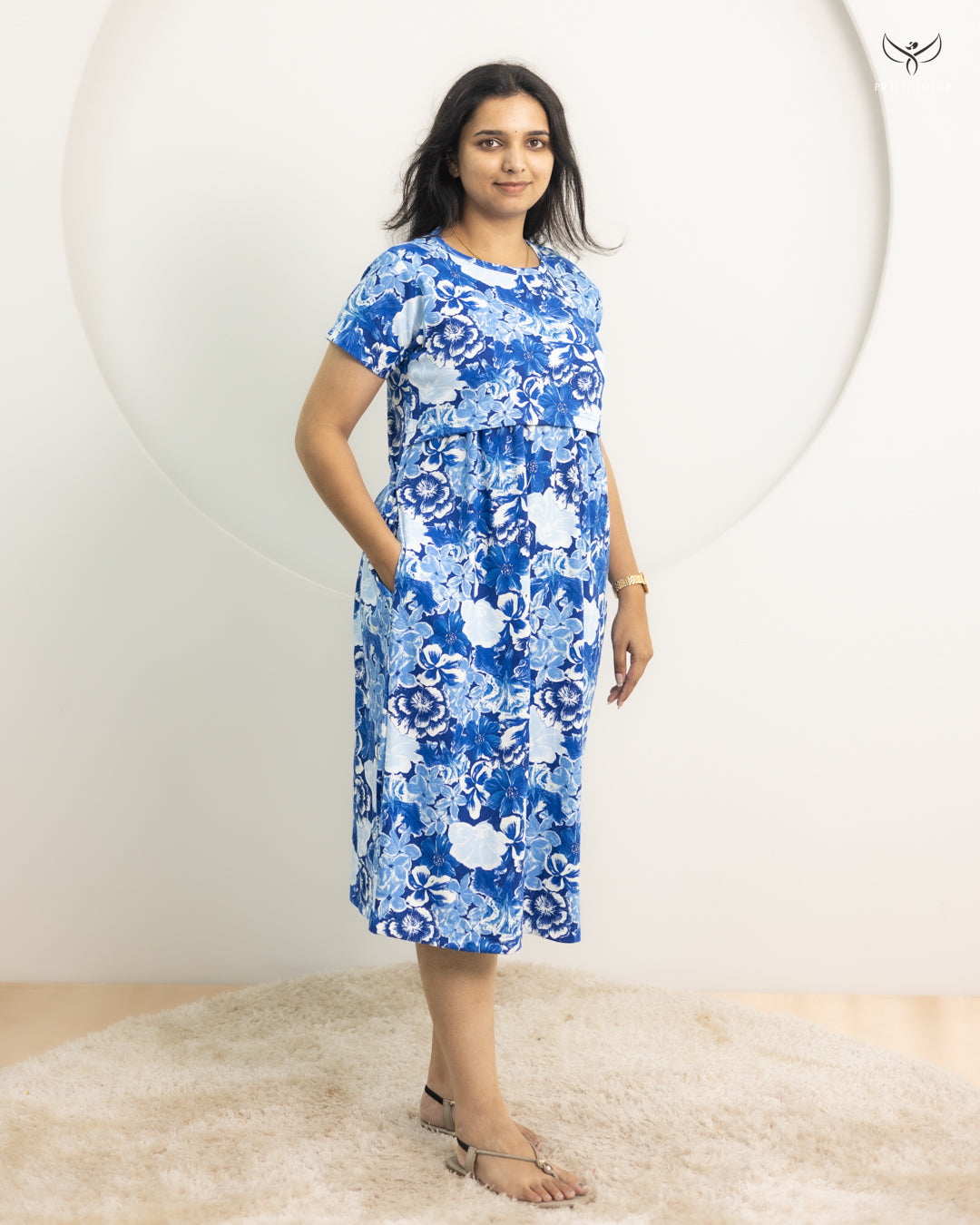Saivi Thick Soft Cotton Calf Length Maternity Loungewear