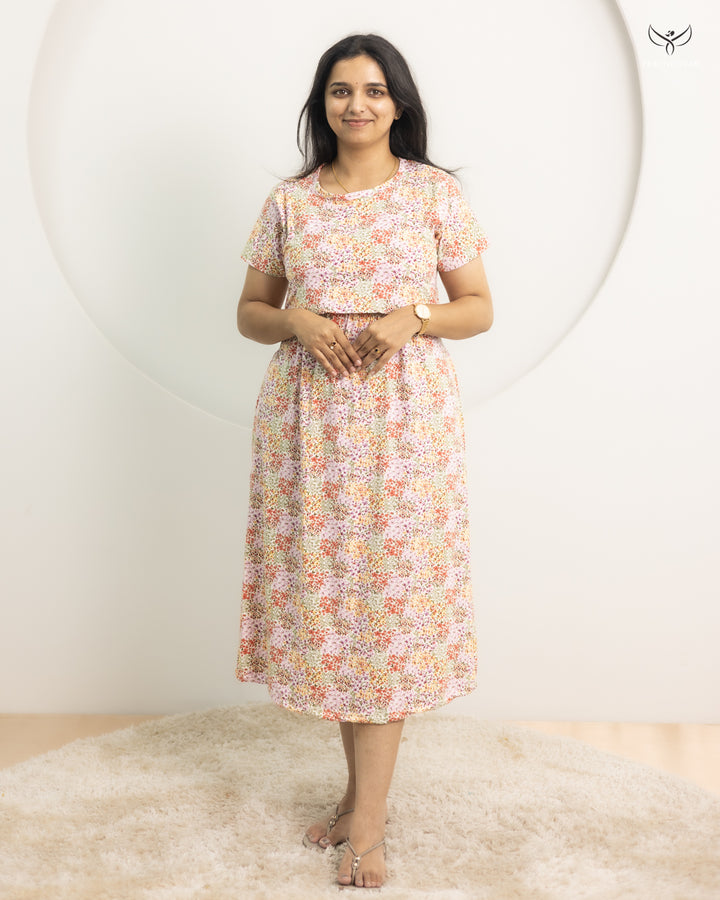 Kritvi Lightweight SoftCotton Calf Length Maternity Loungewear