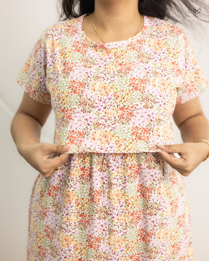 Kritvi Lightweight SoftCotton Calf Length Maternity Loungewear