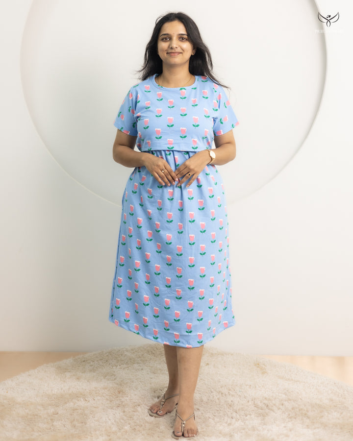 Yuvika SoftCotton Calf Length Maternity Loungewear