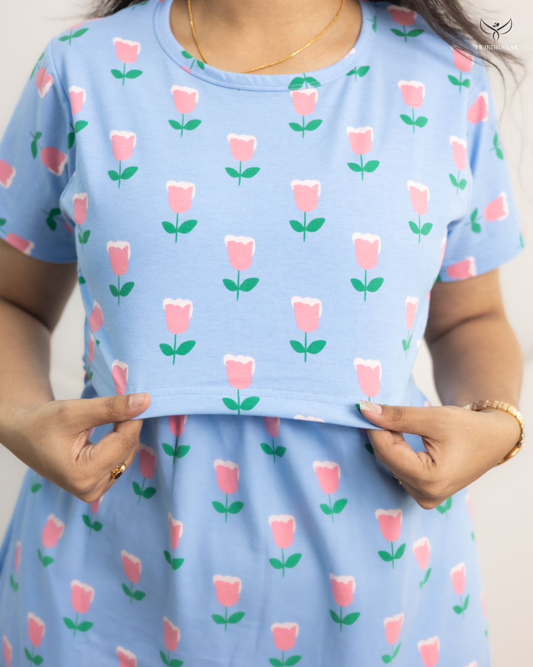 Yuvika SoftCotton Calf Length Maternity Loungewear