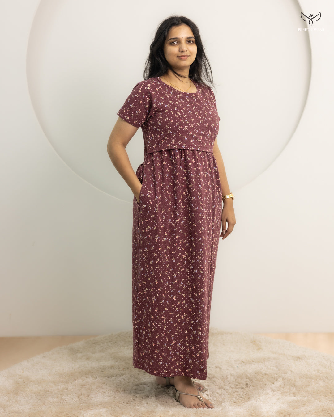 Mahee Thick Cotton Full Length Maternity Loungewear
