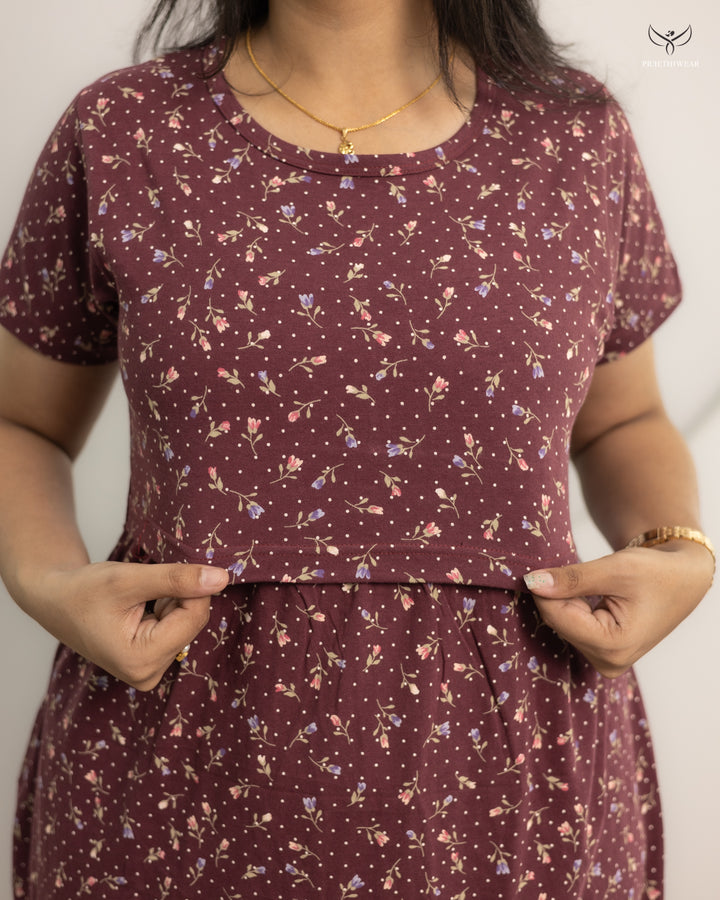 Mahee Thick Cotton Full Length Maternity Loungewear