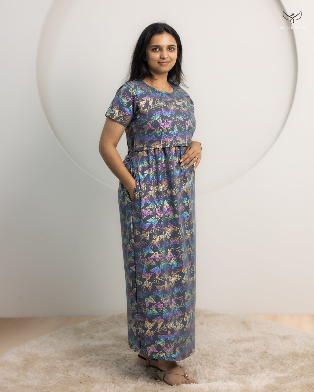 Riyana SoftCotton Full Length Maternity Loungewear