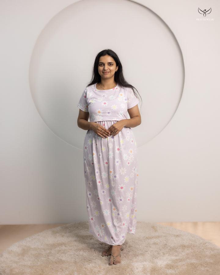 Sarna SoftCotton Full Length Maternity Loungewear