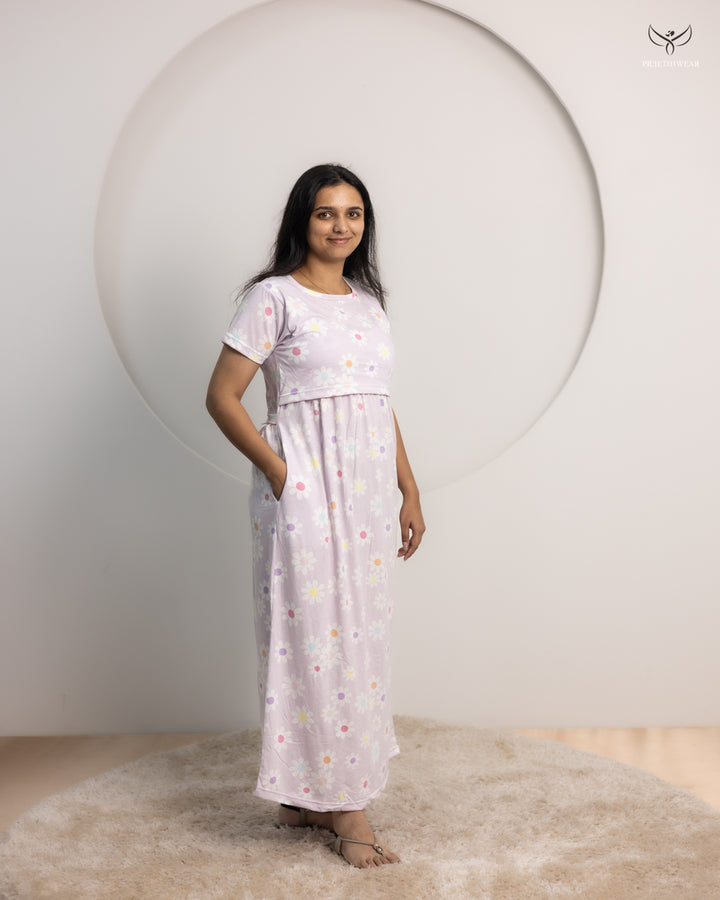 Sarna SoftCotton Full Length Maternity Loungewear