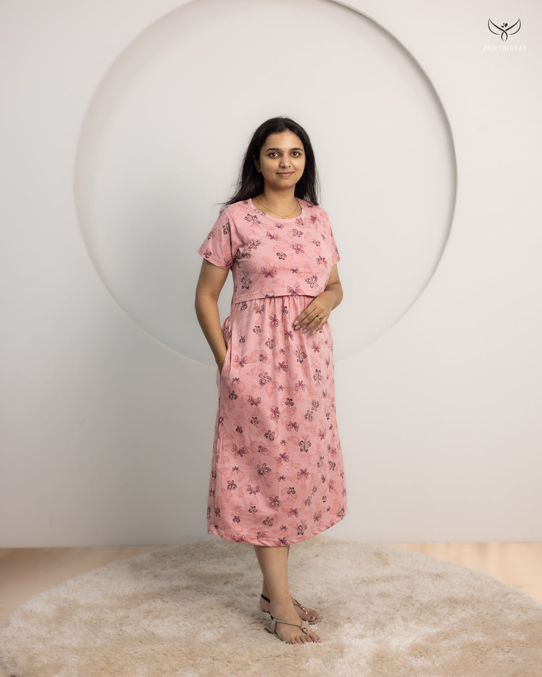 Nayira SoftCotton Calf Length Maternity Loungewear