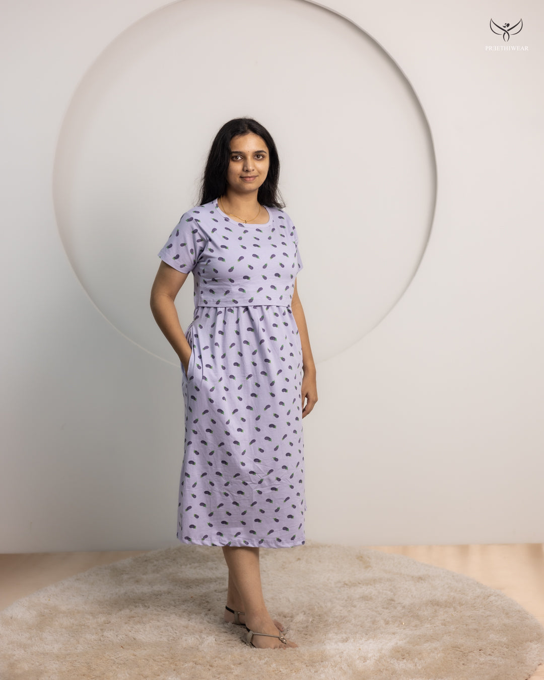 Tvarita SoftCotton Calf Length Maternity Loungewear