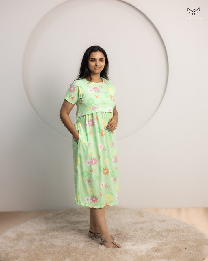 Lavya SoftCotton Calf Length Maternity Loungewear