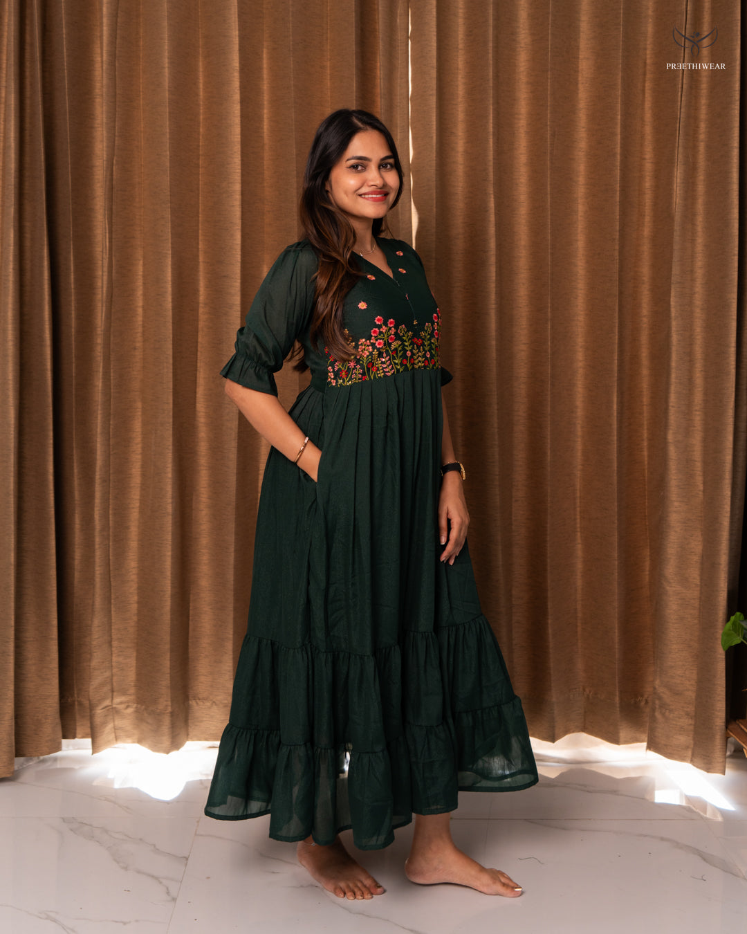 Dhvani  Maternity Dress with center Zip (PREORDER-OCT10)