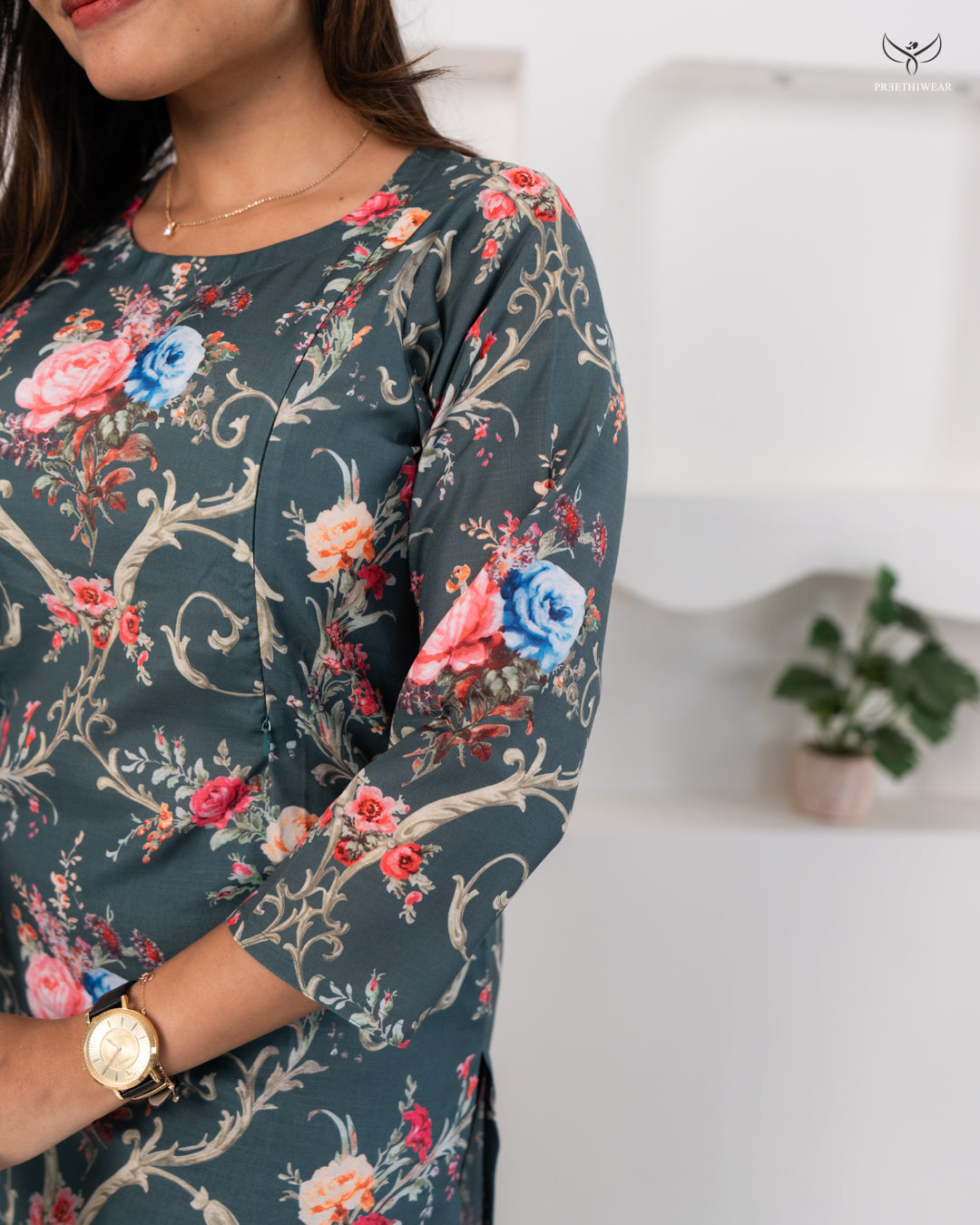 Farvin Maternity Dress  with center Zip