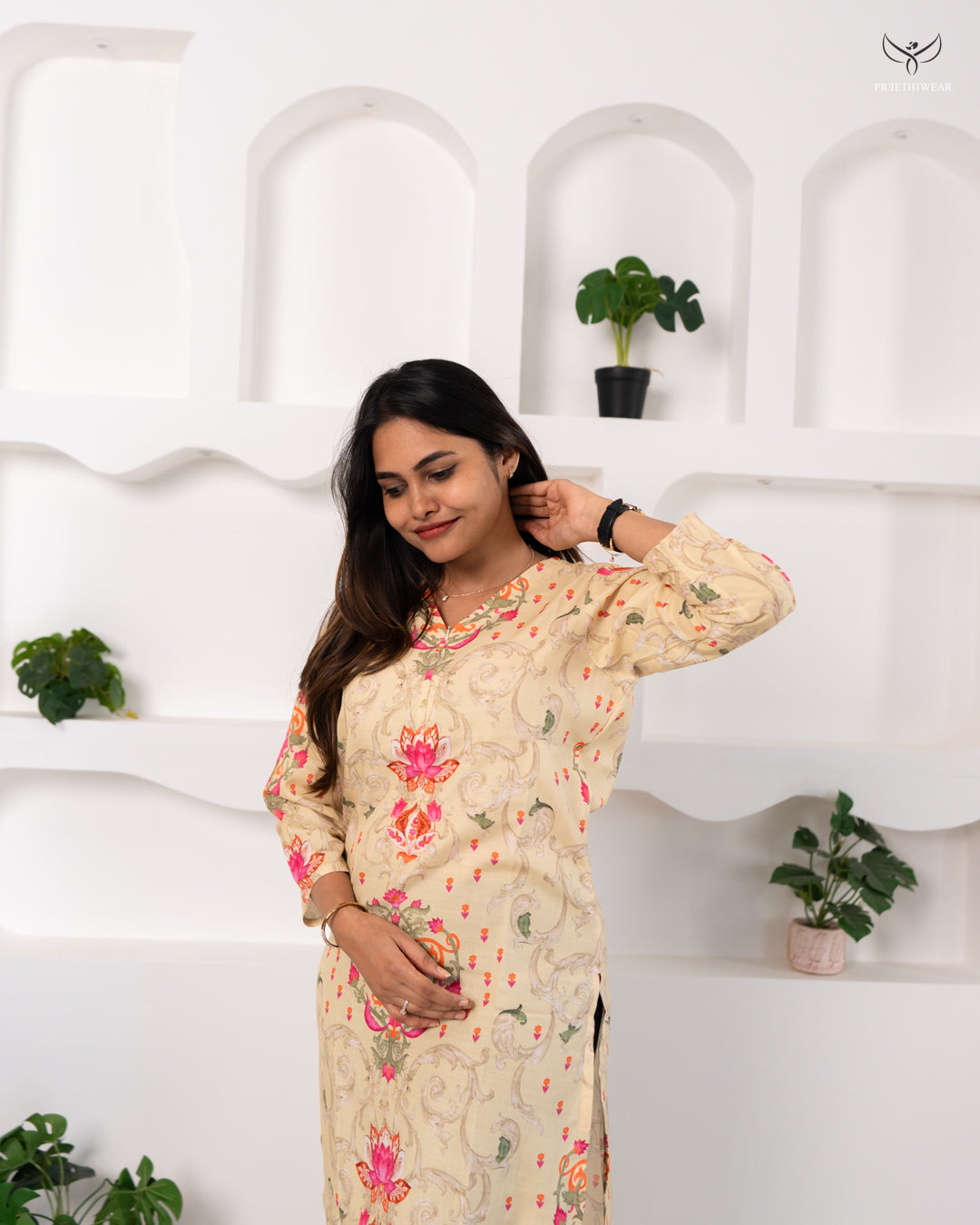 Mahema Maternity Dress with center Zip