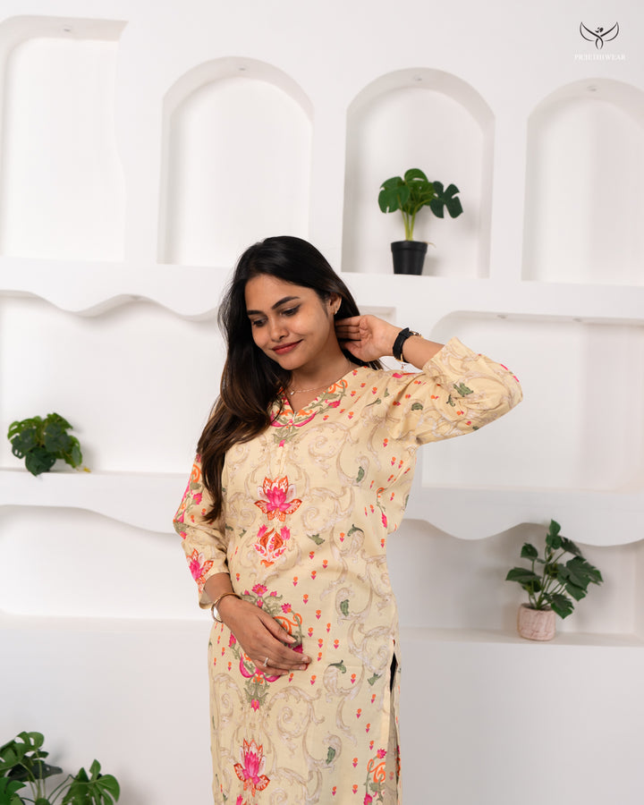 Mahema Maternity Dress with center Zip