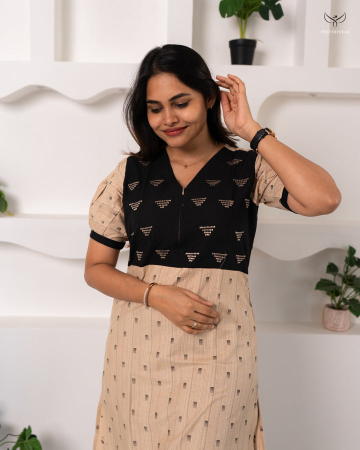 Rubika Maternity Dress with center Zip (PREORDER-OCT10)