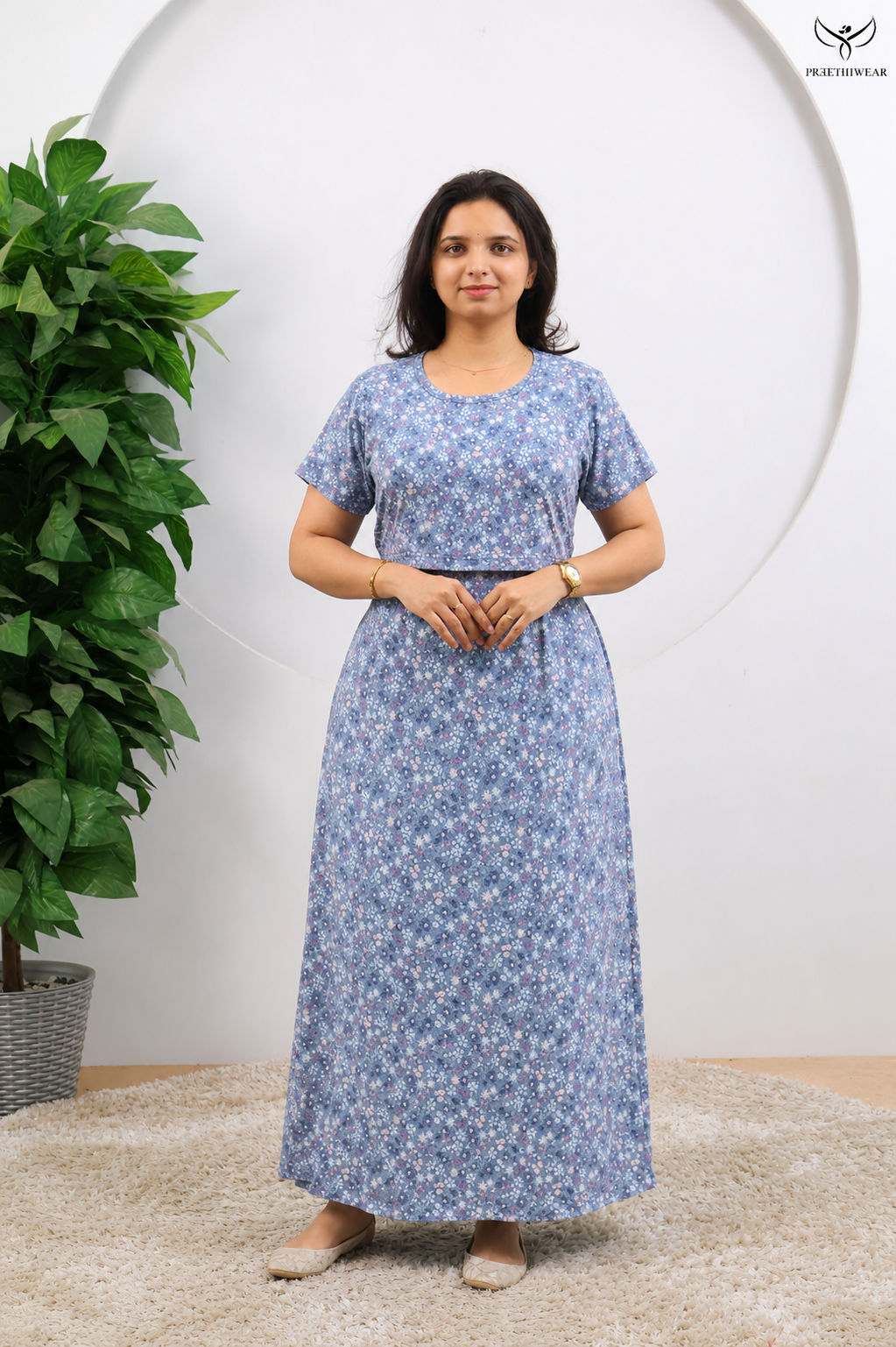Shyni SoftCotton Full Length Maternity Loungewear
