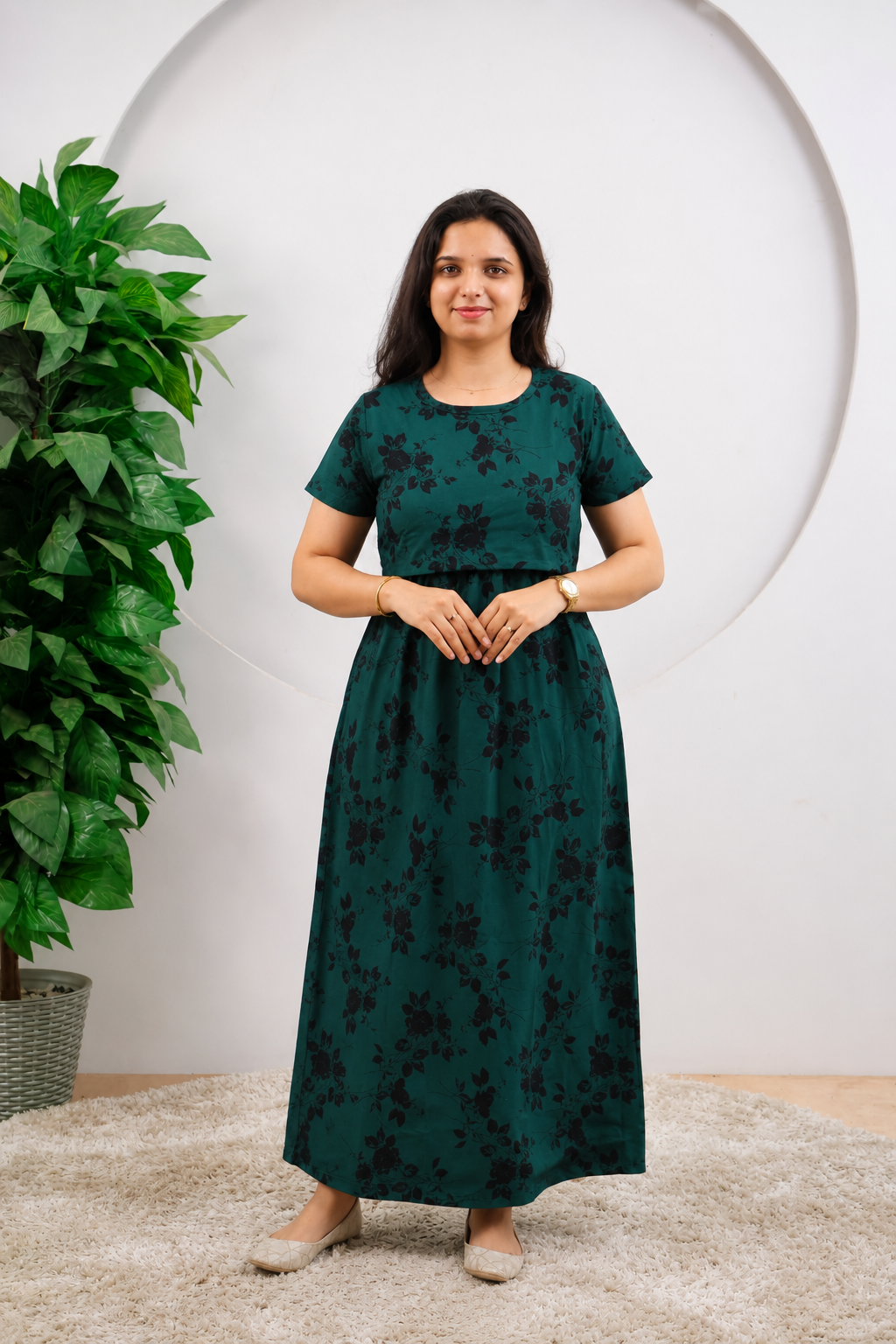 Jahnavi SoftCotton Full Length Maternity Loungewear