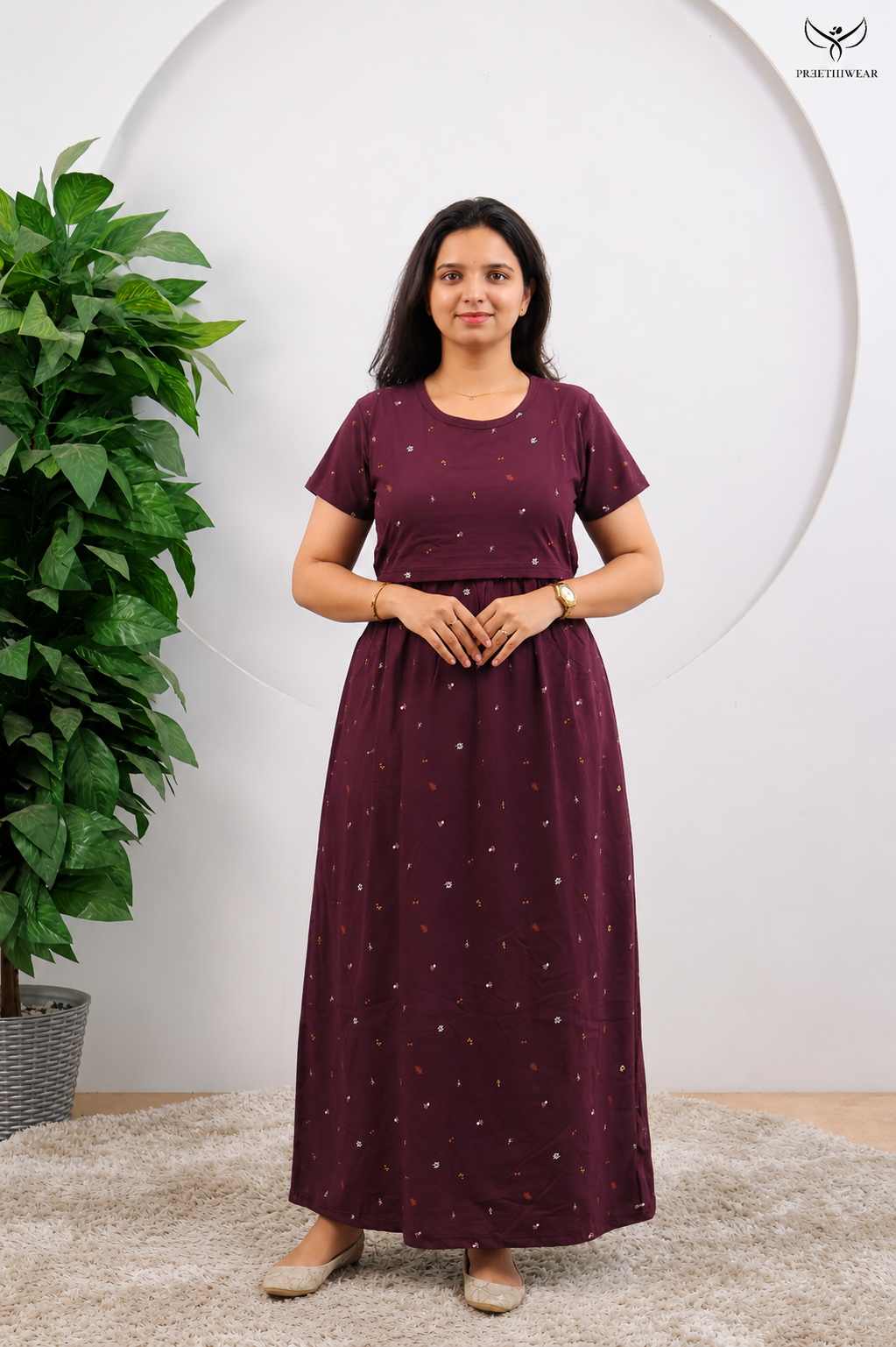 Ramya2 SoftCotton Full Length Maternity Loungewear