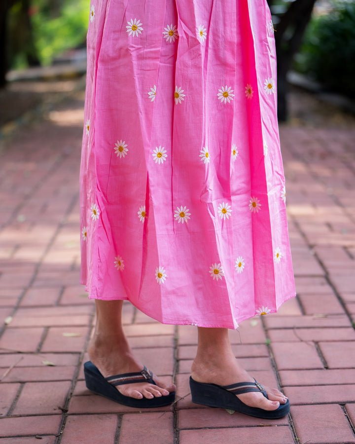 Pink-Daisy Maternity Kurthi