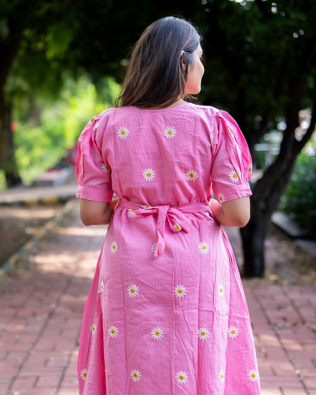 Pink-Daisy Maternity Kurthi