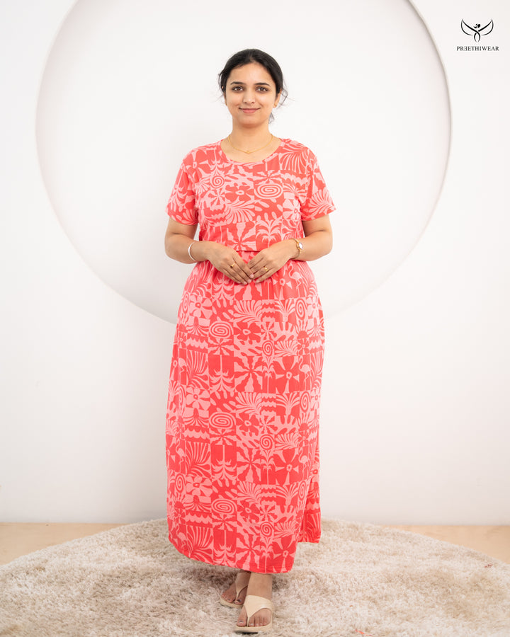 Neelu1 SoftCotton Full Length Maternity Loungewear