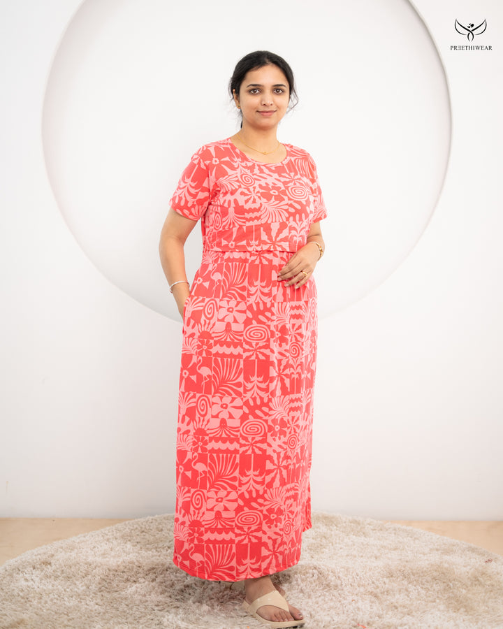 Neelu1 SoftCotton Full Length Maternity Loungewear