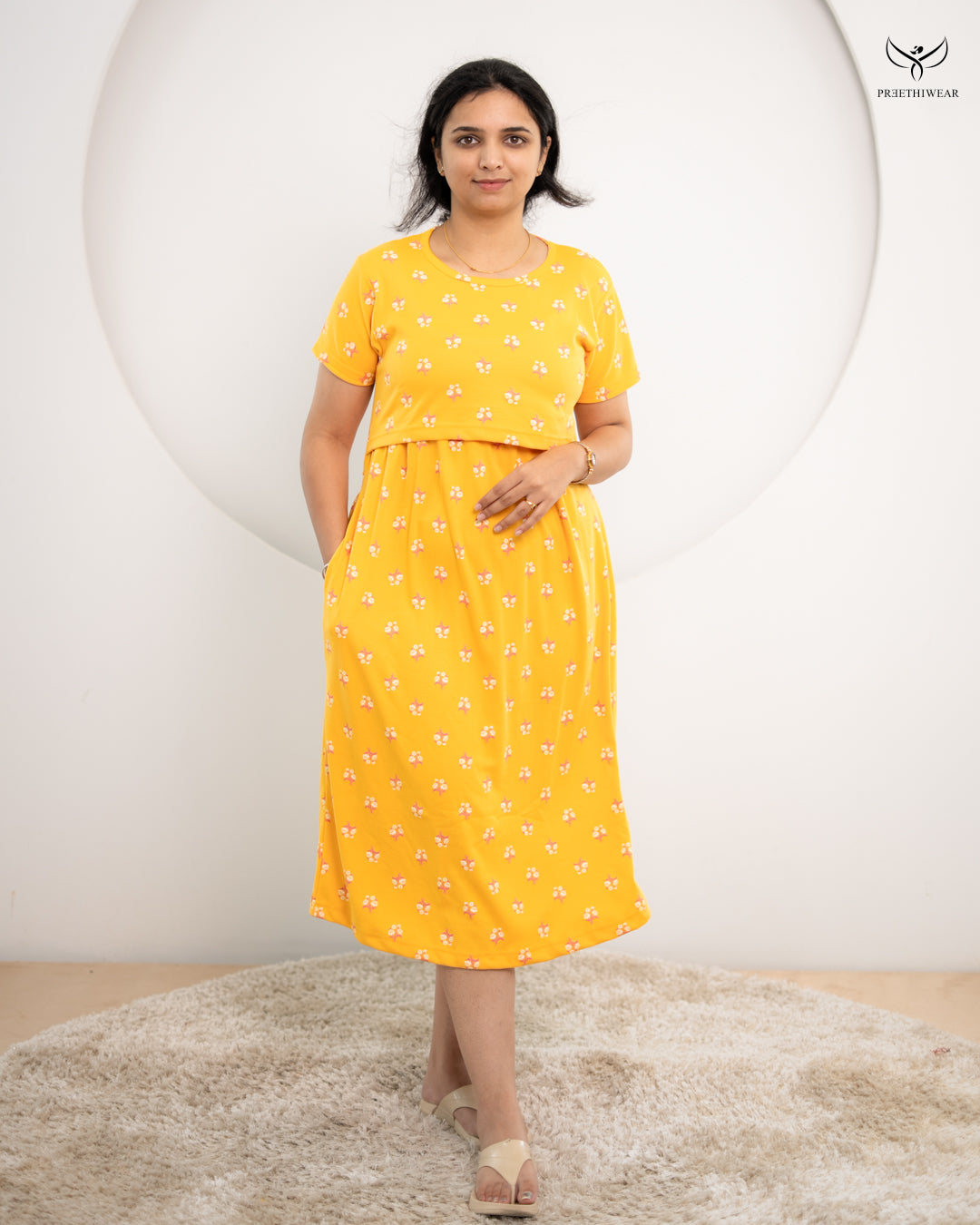 Viya Lightweight SoftCotton Calf Length Maternity Loungewear