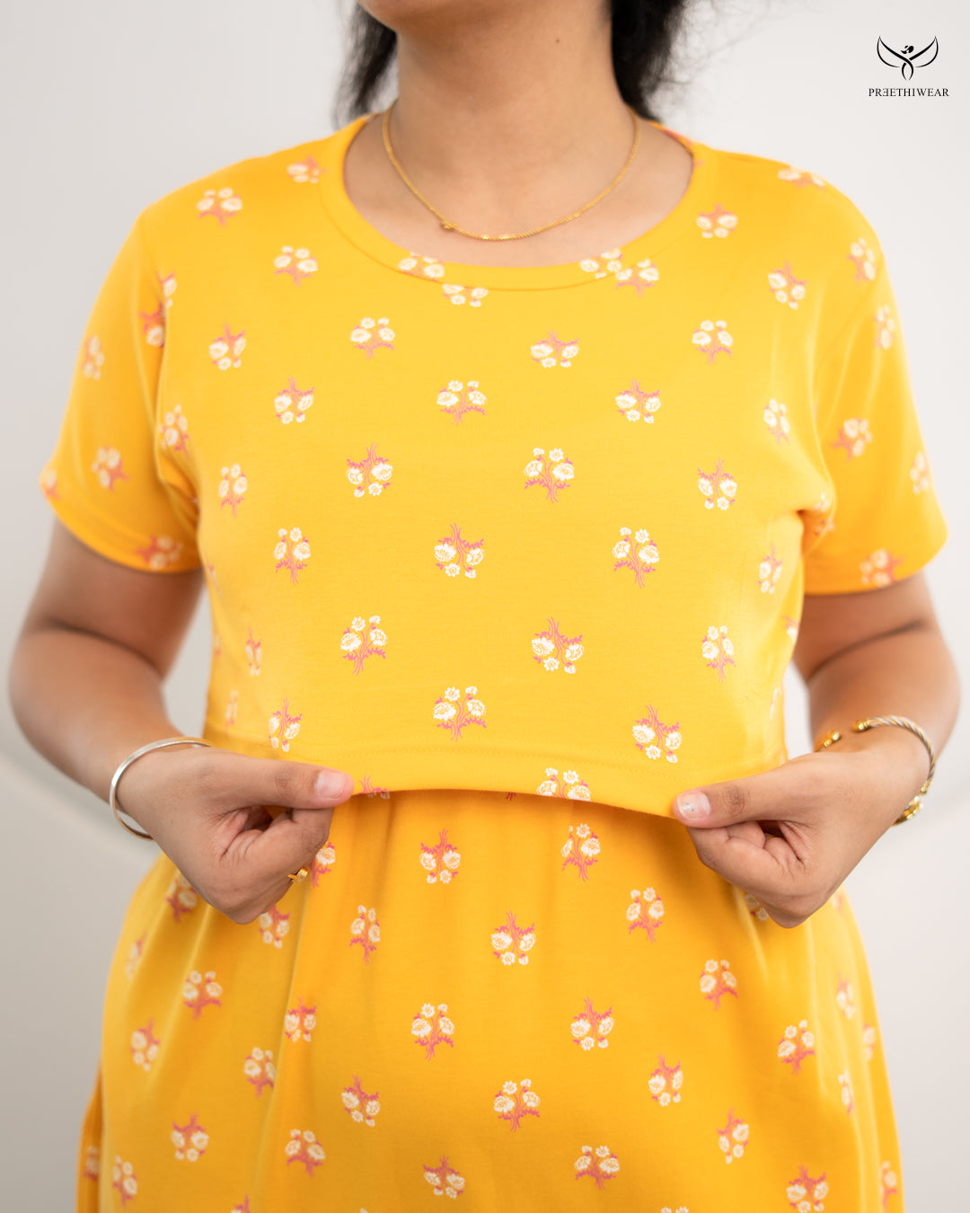 Viya Lightweight SoftCotton Calf Length Maternity Loungewear