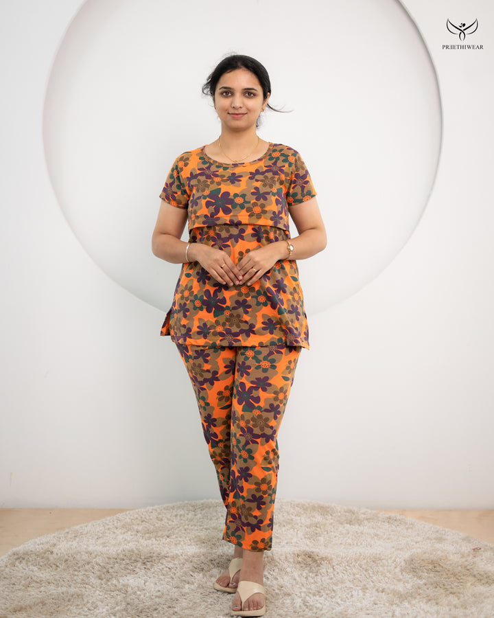 Dafny SoftCotton Maternity Top Pant Set