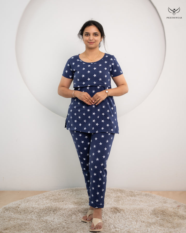 Aswini SoftCotton Maternity Top Pant Set