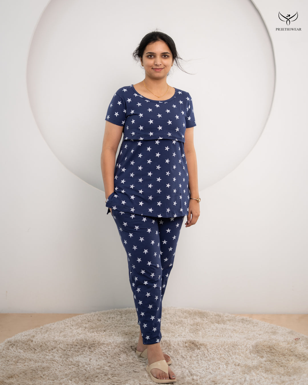 Aswini SoftCotton Maternity Top Pant Set