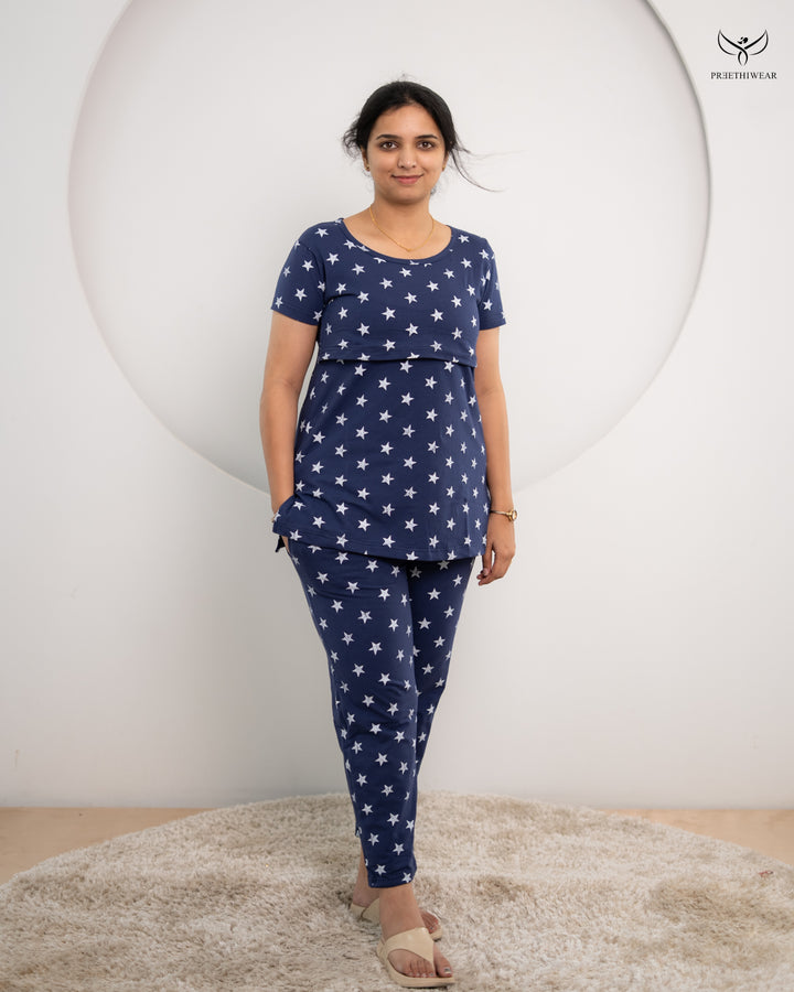 Aswini SoftCotton Maternity Top Pant Set
