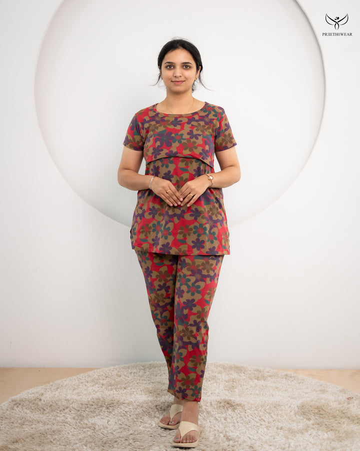 Ahire SoftCotton Maternity Top Pant Set