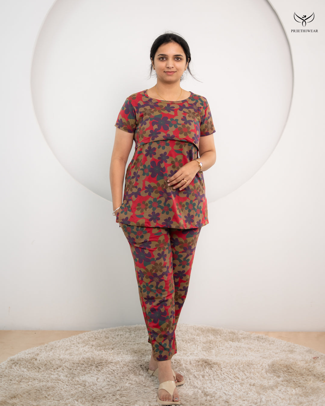 Ahire SoftCotton Maternity Top Pant Set