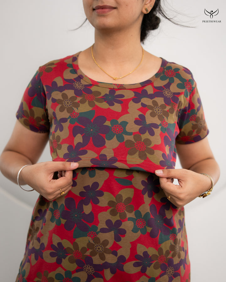 Ahire SoftCotton Maternity Top Pant Set