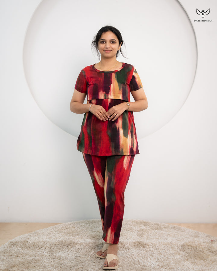 Abitha SoftCotton Maternity Top Pant Set