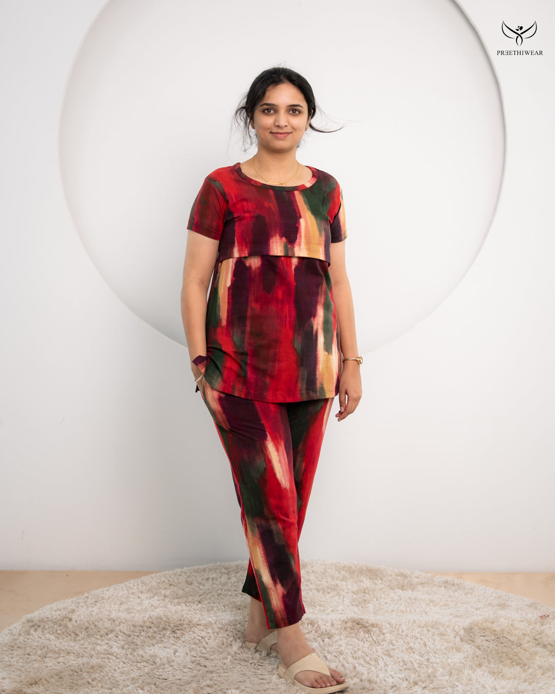 Abitha SoftCotton Maternity Top Pant Set