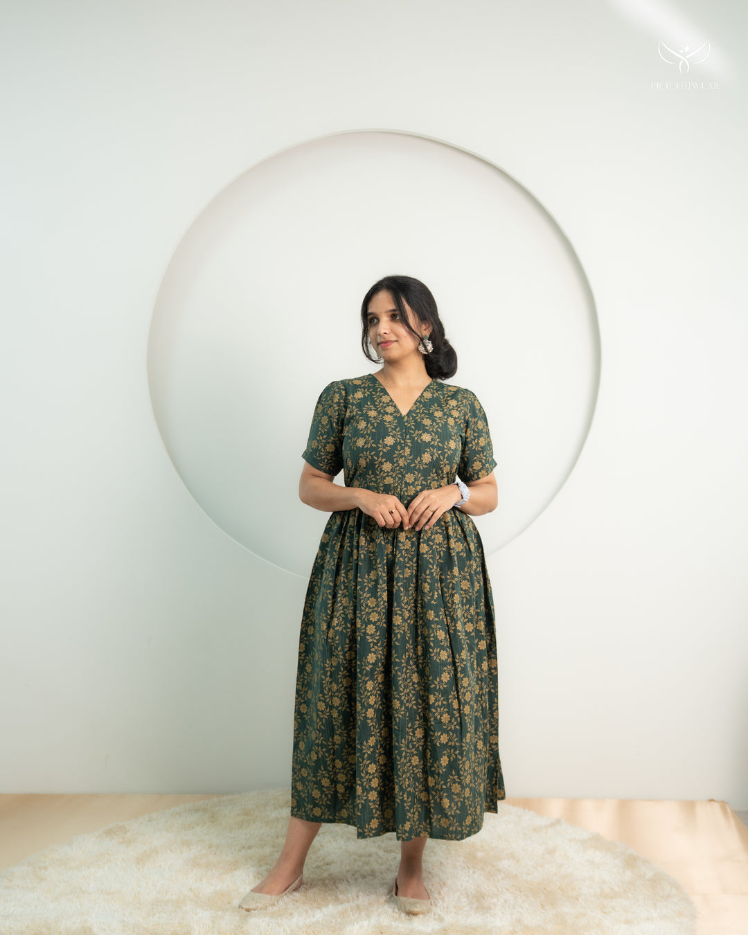 Sheba Maternity Dress with center Zip