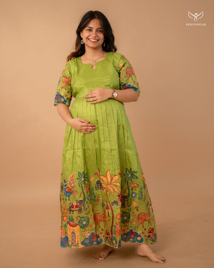 Sahu Kalamkari Maternity Dress(PREORDER-SEP1)