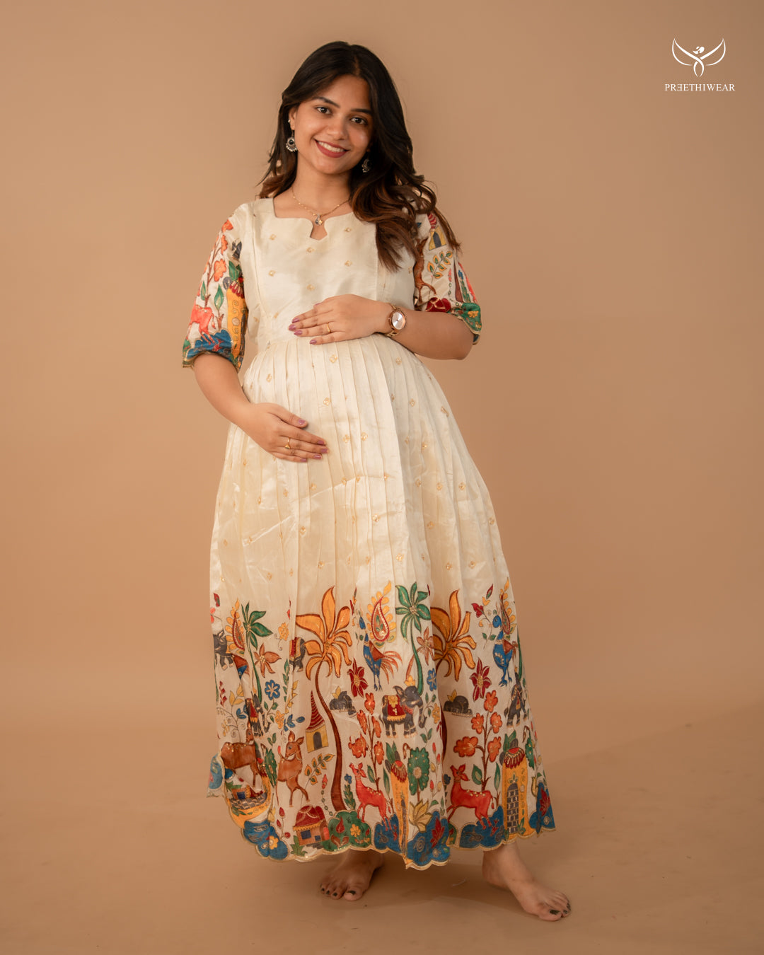 Barsha Kalamkari Maternity Dress(PREORDER-SEP1)