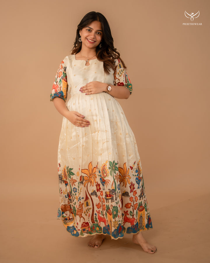 Barsha Kalamkari Maternity Dress(PREORDER-SEP1)