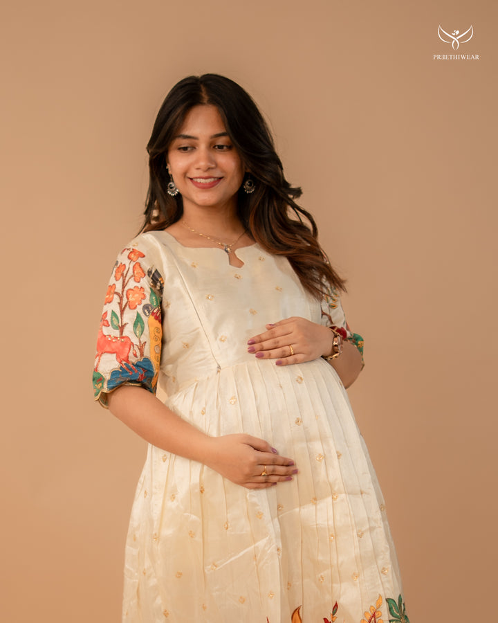 Barsha Kalamkari Maternity Dress(PREORDER-SEP1)