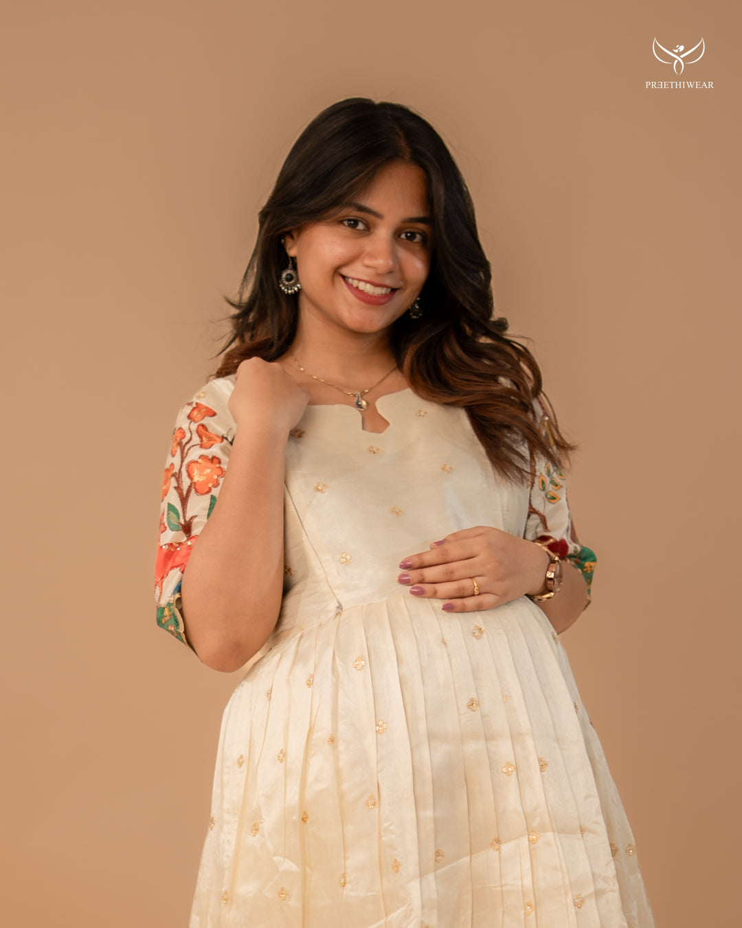 Barsha Kalamkari Maternity Dress(PREORDER-SEP1)