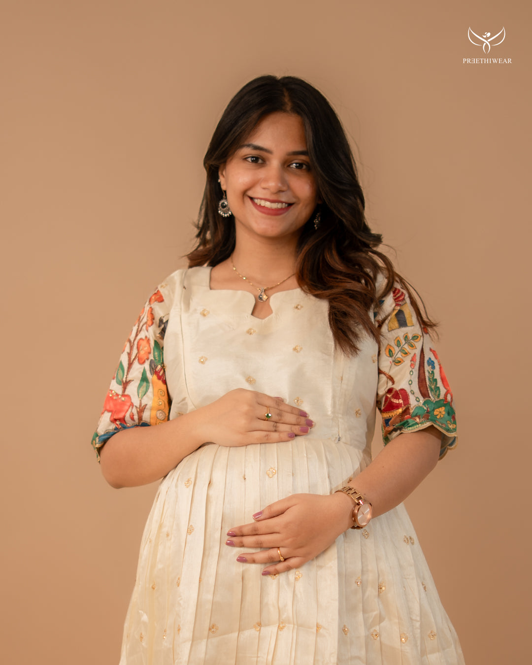 Barsha Kalamkari Maternity Dress(PREORDER-SEP1)