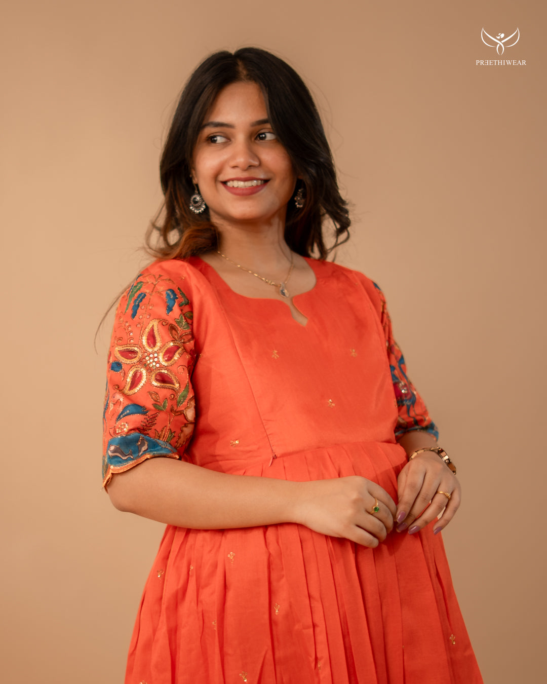 Florence Kalamkari Maternity Dress(PREORDER-SEP1)