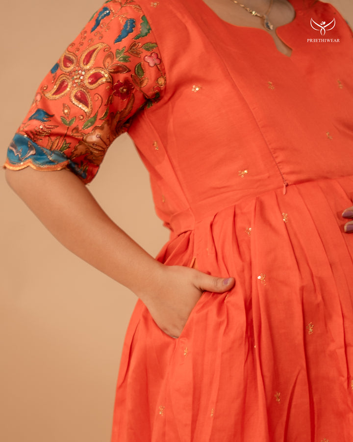 Florence Kalamkari Maternity Dress(PREORDER-SEP1)