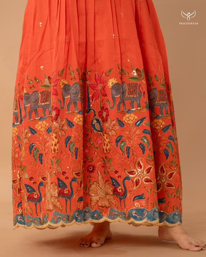 Florence Kalamkari Maternity Dress(PREORDER-SEP1)