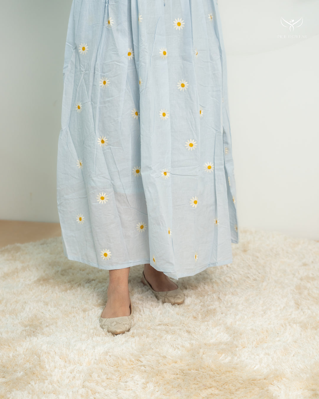 Blue Daisy Maternity Dress