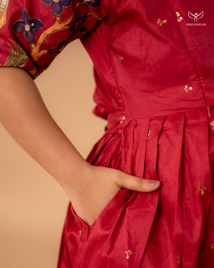 Felicia Kalamkari Maternity Dress(PREORDER-SEP1)