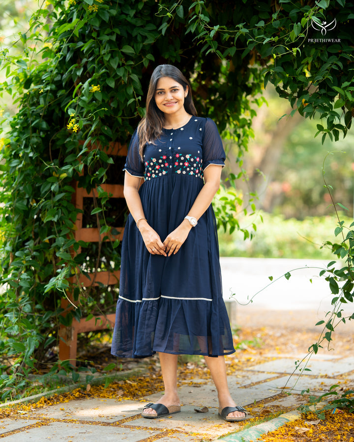 Saritha Maternity Dress  with center Button